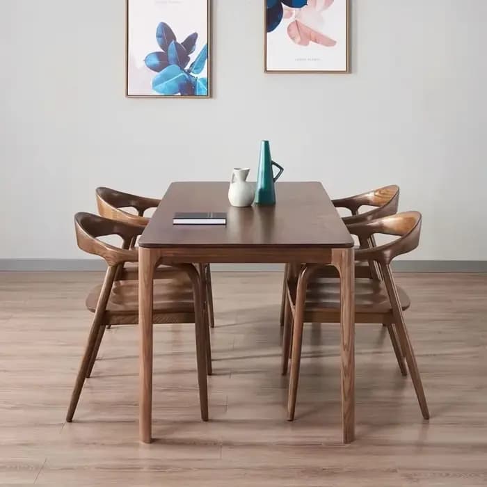 Chaises de table à manger avec dossier en bois massif