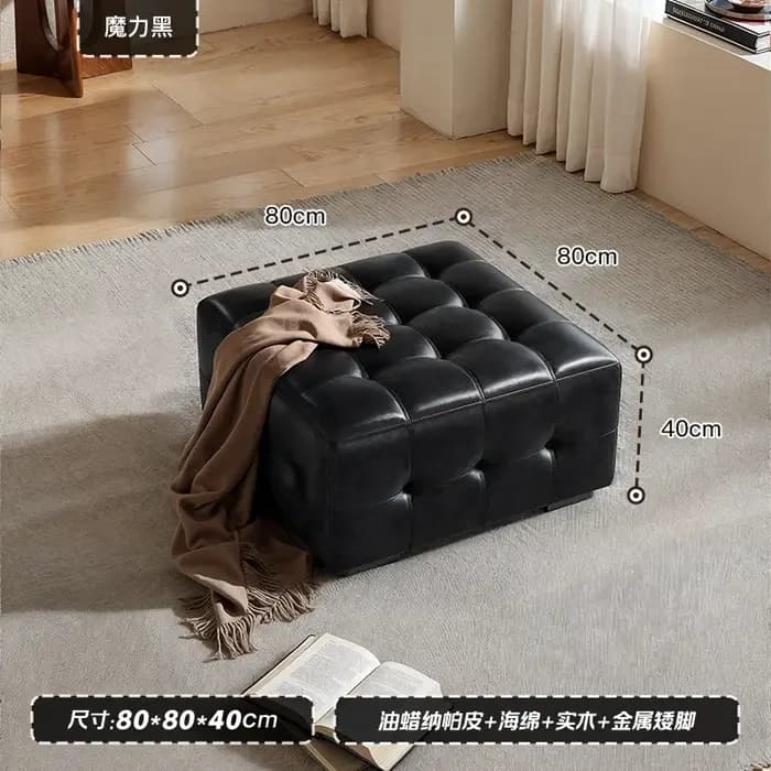 Tabouret en cuir européen maquillage Salon chambre banc canapé repose-pieds tabouret couloir Design