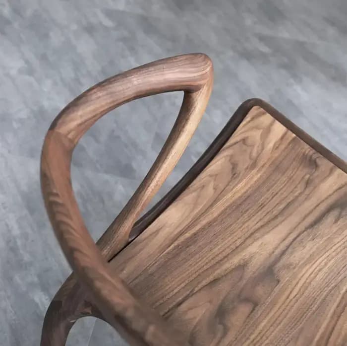 (VIP2) Chaise simple de restaurant pour balcon en noyer d'Amérique du Nord