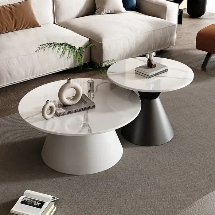 Table basse ronde en marbre pour salon