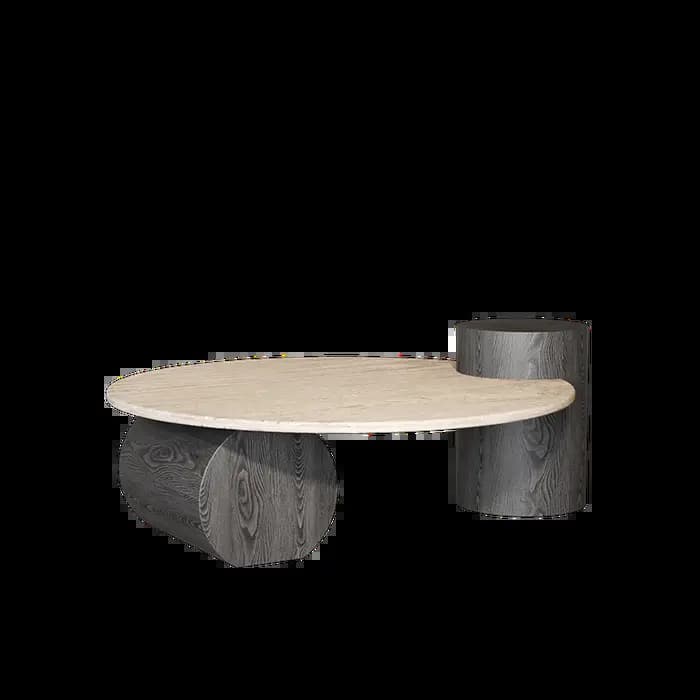 Table d'appoint italienne en pierre, style nordique, travertin naturel, Table basse Unique en bois,