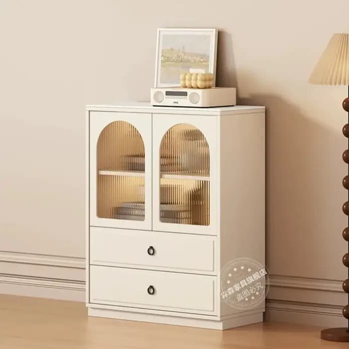 Meuble TV en bois massif blanc