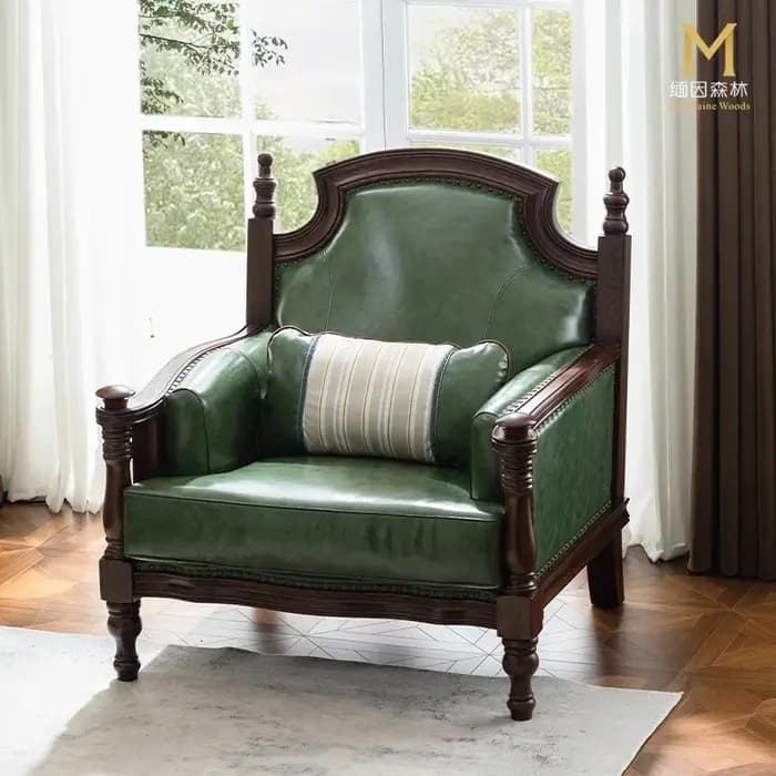 Dos européen salon canapés en cuir vert italien en bois canapé design Double luxe incurvé Divano Sog
