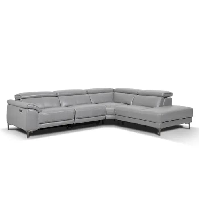 Linlamlim Canapé sectionnel inclinable électrique moderne en forme de L – Ensemble de canapés de salon en cuir véritable avec appui-tête réglables