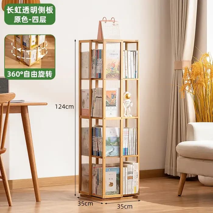 Bamboom – étagère de rangement rotative pour salon, organisateur de livres d'images, présentoir sur