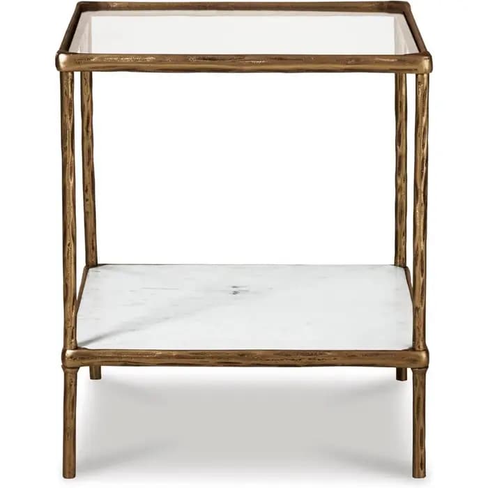 Table d'appoint contemporaine, finition laiton antique 21"P x 21"L x 25"H 53 livres