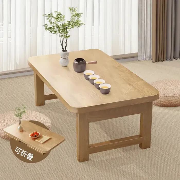 Table pliante en bois, baie vitrée japonaise, balcon, table basse, tatami, maison, chambre à coucher, lit, ordinateur, bureau d'étude, support divers pour Tatami