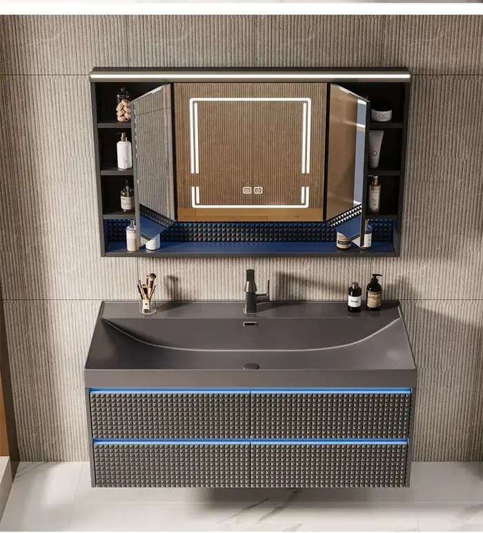 Meuble Haut Salle De Bain Avec Miroir Large Ensemble