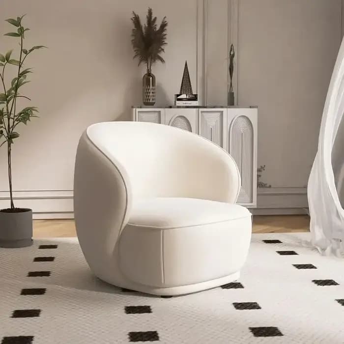 Canapé individuel de style crème luxe léger, petite taille, table et chaise pour salon de beauté, hô