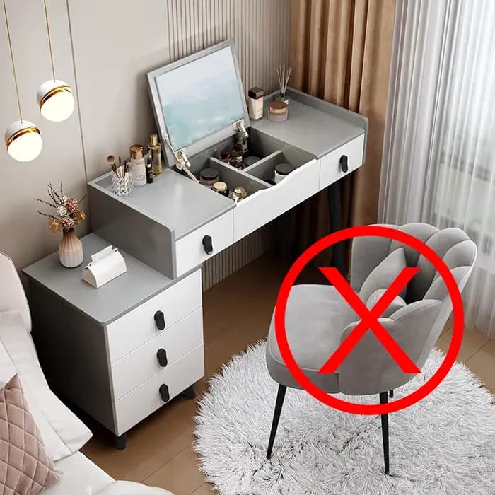 Nouveau Style rabattable Coiffeuse Chambre petite unité de luxe miroir caché