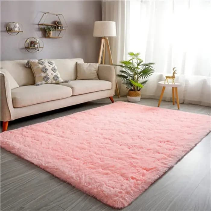 VIKAMA Mauve doux et confortable en peluche salon canapé tapis scandinave chambre