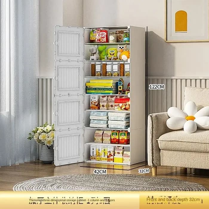 Meuble de Rangement Multicouche en Plastique T1, Étagère Moderne de Grande Capacité, Anti-Poussière,