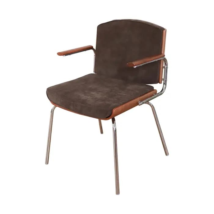 Fauteuil de style vintage en bois massif avec assise rembourrée