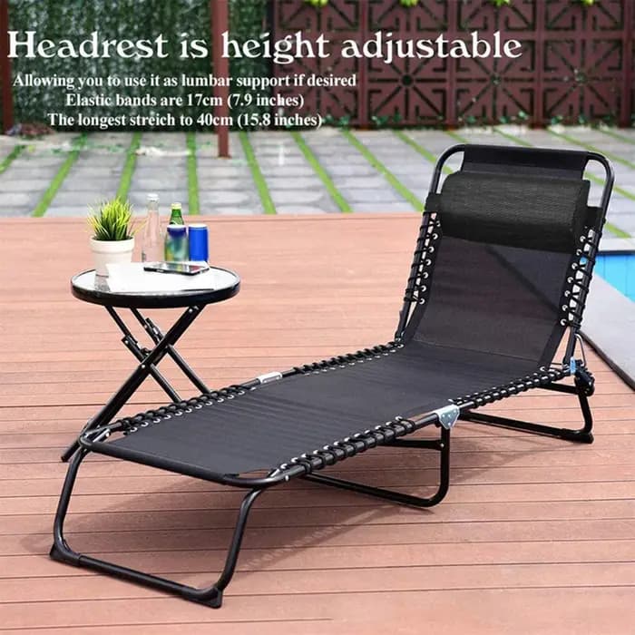 Chaise longue réglable avec coussin pour la lecture et la sieste