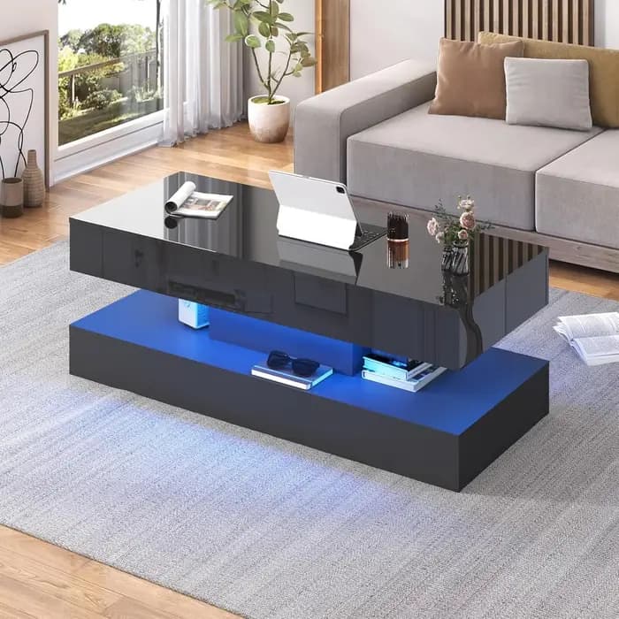 Table basse moderne avec lumières LED