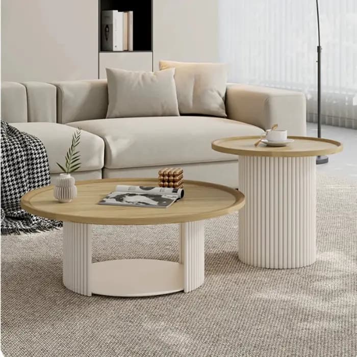 Tables basses rondes en bois