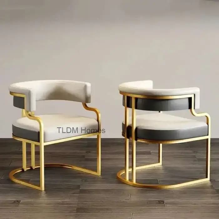 Chaises de salle à manger dorées de luxe, fauteuil à dossier en fer forgé, meubles de cuisine modern