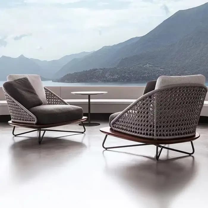 Meubles d'extérieur de jardin populaires, chaise en osier, canapé, cour extérieure, chaise d'extérie