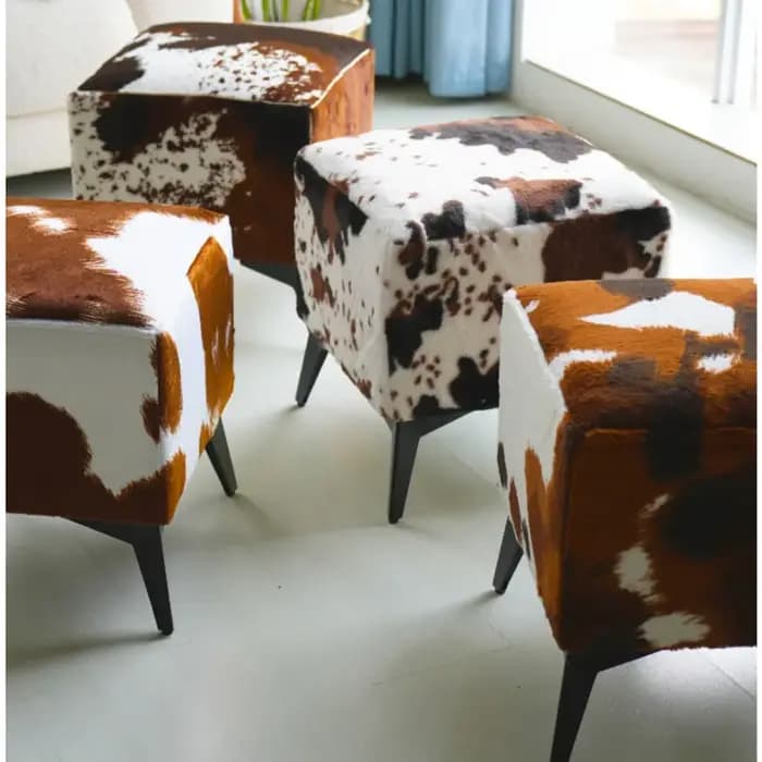 Banc de canapé en cuir de vachette pour salon, tabouret Proxy pour chaussures, éponge à haute élasti