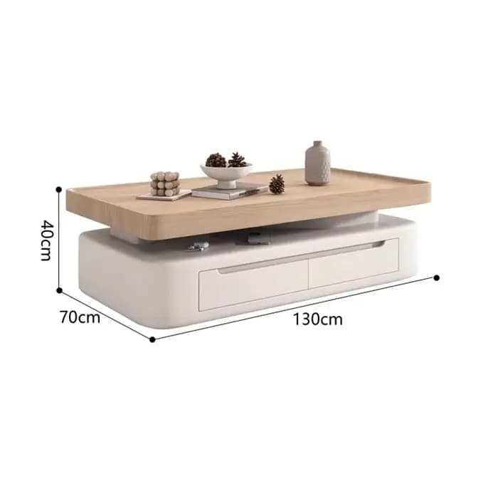 Table basse design nordique avec rangement