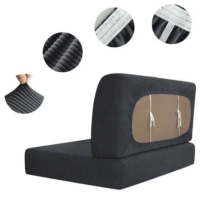 1/2 ensembles couleur unie sans bras housse de canapé extensible RV Dinette coussins couvre cabine siège