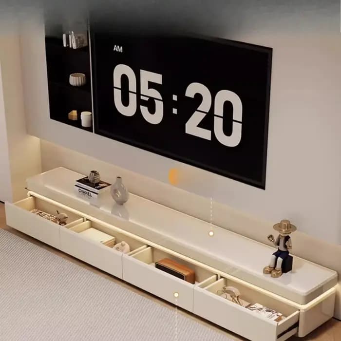 Meubles de télévision de luxe modernes minimaliste esthétique maison de poupée concepteur moniteur classement supports