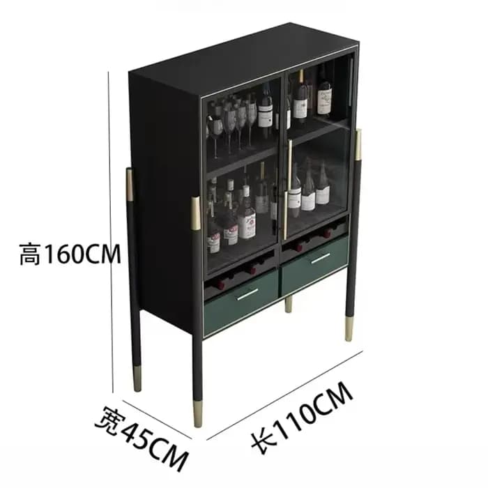 Armoire de rangement au sol, porte sur pied verte, meuble de salon pour parfum, jouets de vin de luxe, meubles de maison