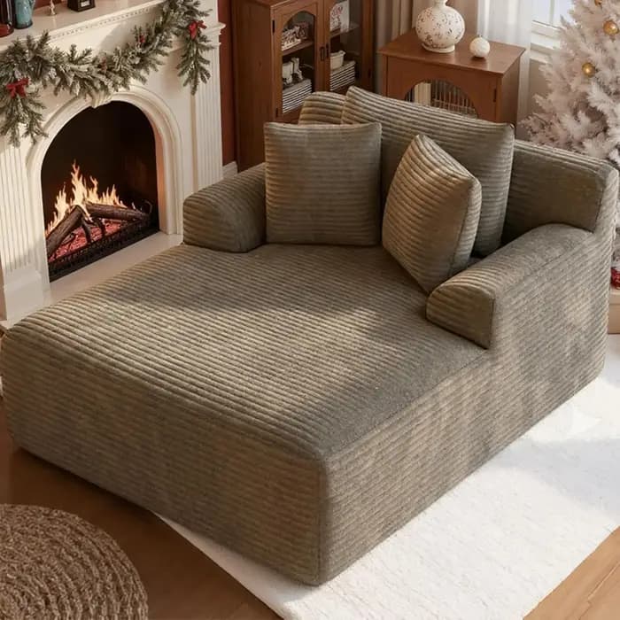 Chaise longue surdimensionnée sans structure de 66 pouces pour intérieur, chaises longues de lecture