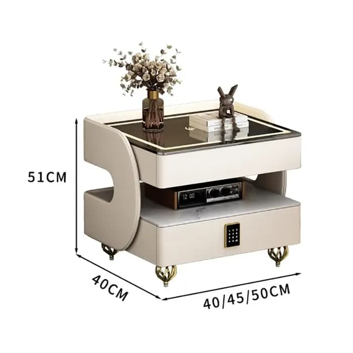 Tables De Nuit design moderne avec serrure Table De Chevet esthétique minimaliste Premium pieds en métal Glamour