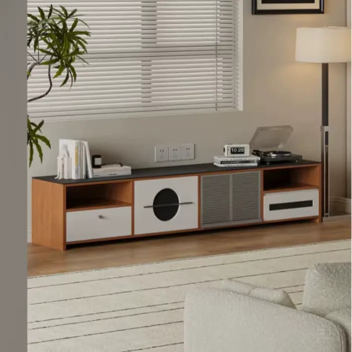 Meuble TV vintage en bois massif