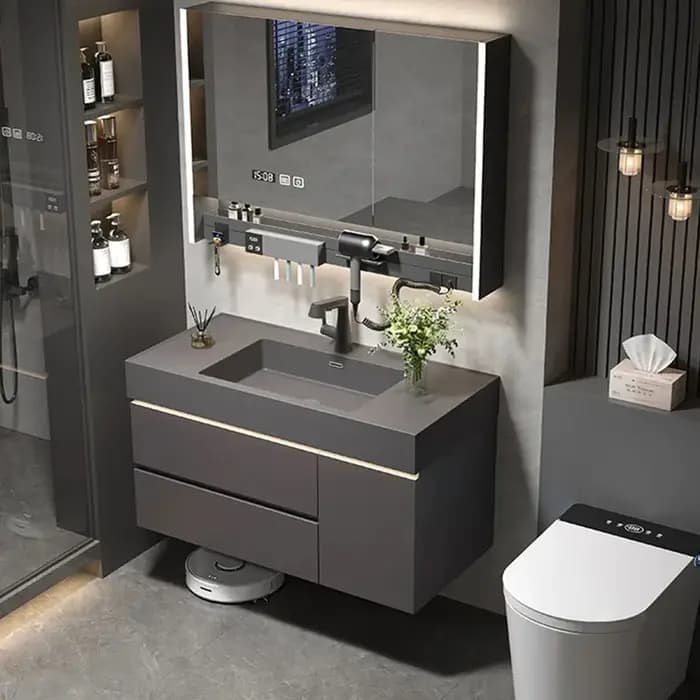 Étagères de rangement, armoire de salle de bain