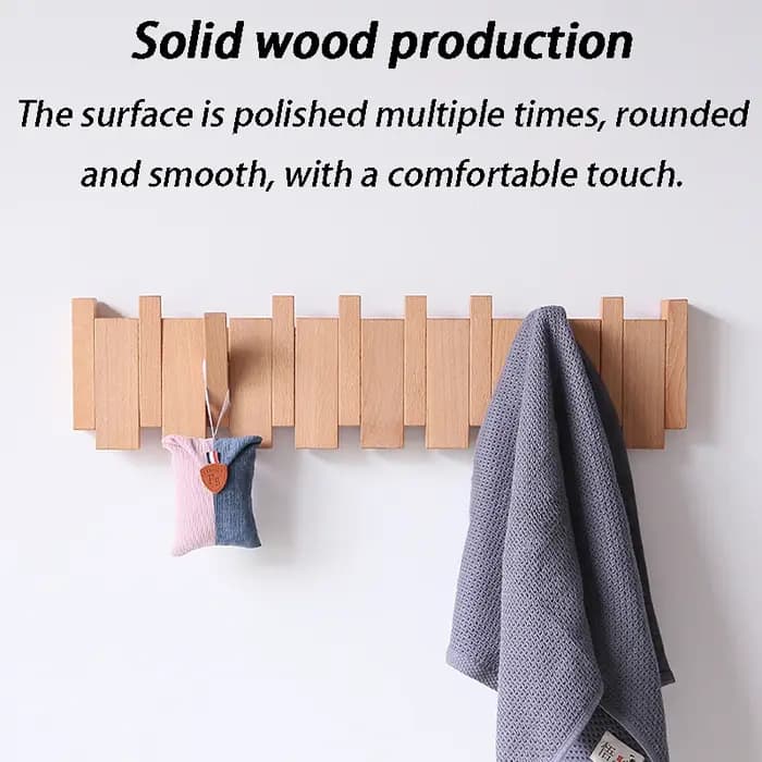 Portemanteau mural en bois massif