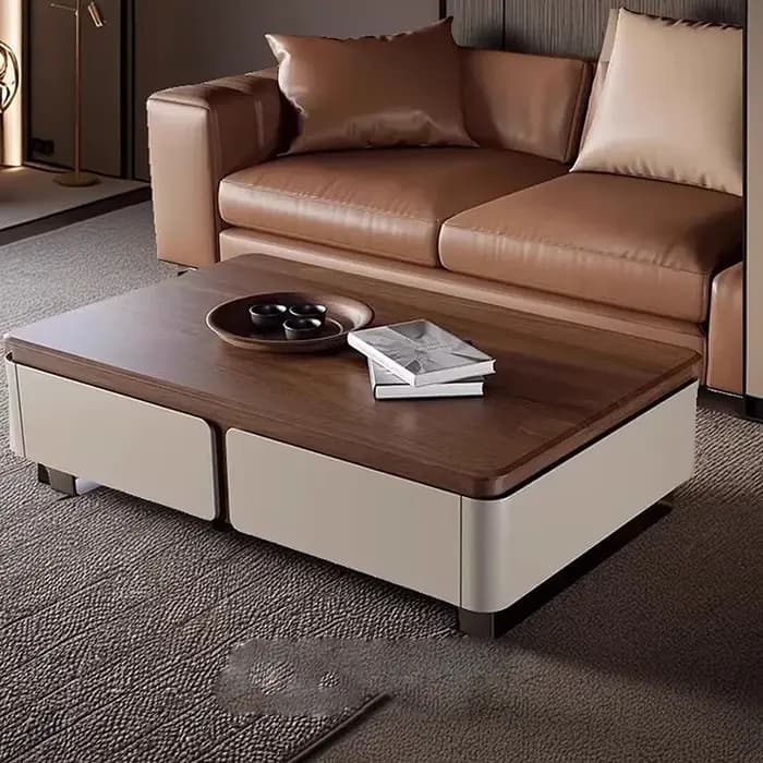 Table basse de salon moderne de luxe avec tiroirs