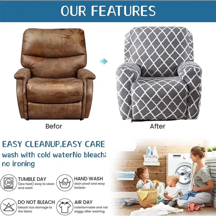 Nouvelle housse de protection antidérapante pour fauteuil inclinable et canapé, protège-meubles pour