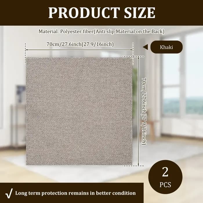 2 housses de protection antidérapantes pour accoudoirs de canapé 70x70CM, résistantes aux griffures