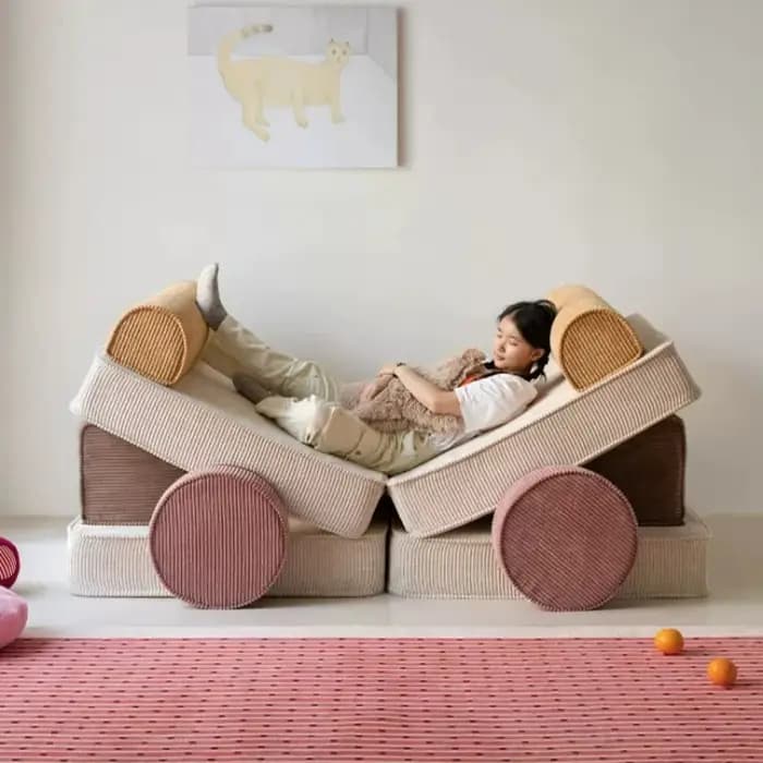 Canapé-lit modulaire sectionnel compressible convertible multifonctionnel pour salon et chambre