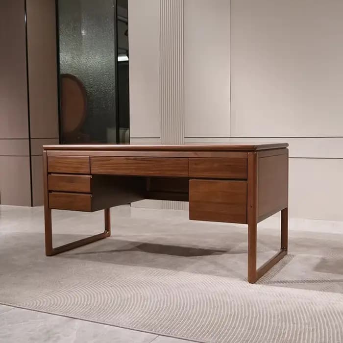 Table de bureau informatique avec tiroirs