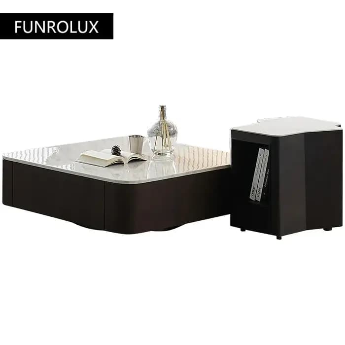 Table basse carrée moderne en marbre