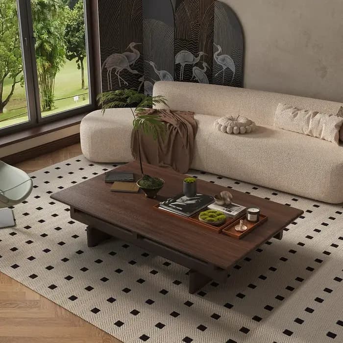 Tables basses en bois massif noir