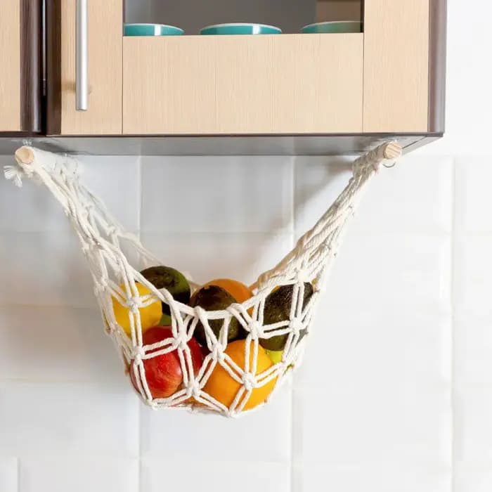 Sous-meuble hamac à fruits Boho tissé suspendu