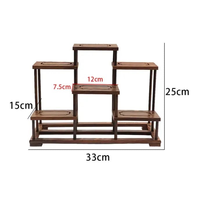 Petite étagère de bureau antique Duobaoge en bois de wengé massif