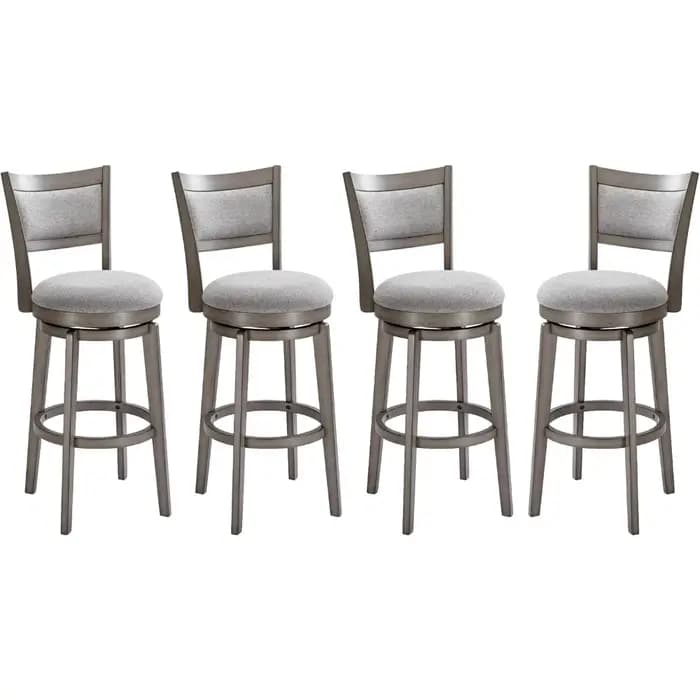 Ensemble de 4 tabourets de bar pivotants, tabourets de bar à hauteur de 30 pouces, tabouret de bar à