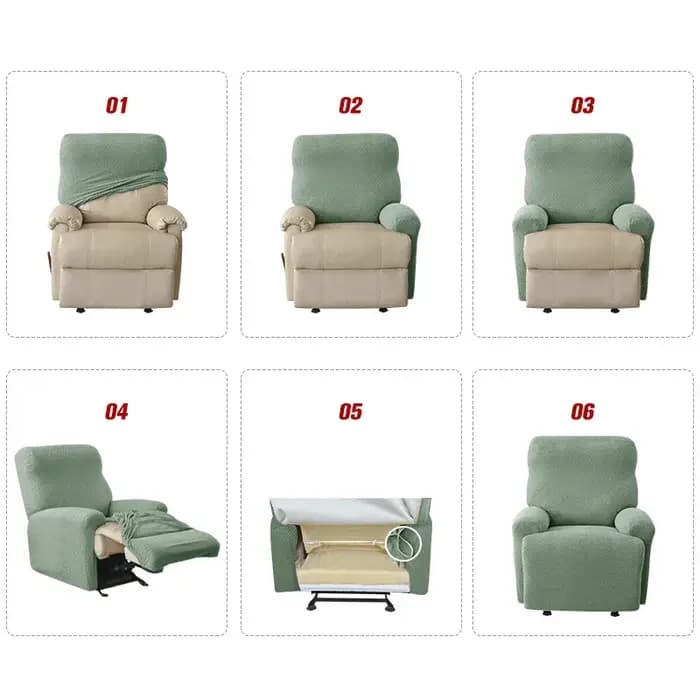 4 housses de canapé inclinable jacquard élastiques