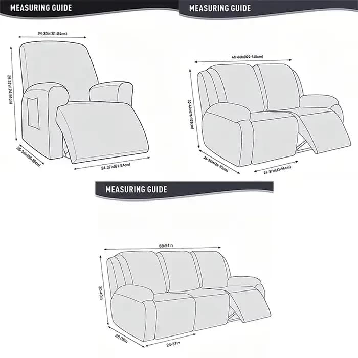 Juste Extensible pour Canapé et Fauteuil Inclinable