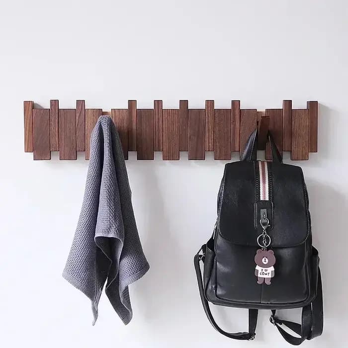 Porte-manteau mural en noyer, porte d'entrée, porche, porte-manteau suspendu en bois massif perforé,