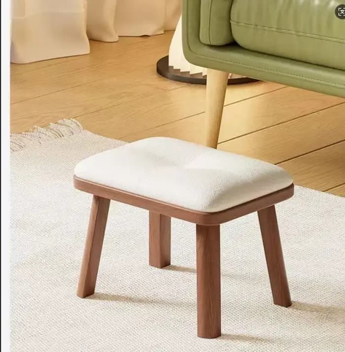 Tabouret bas en bois massif pour la maison - Robuste