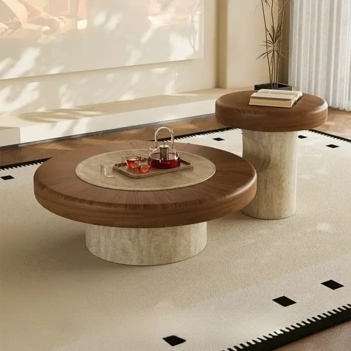 Tables basses rondes en bois