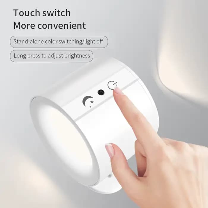 LED appliques murales lumière contrôle tactile Double tête applique 360 rotatif 3 couleurs