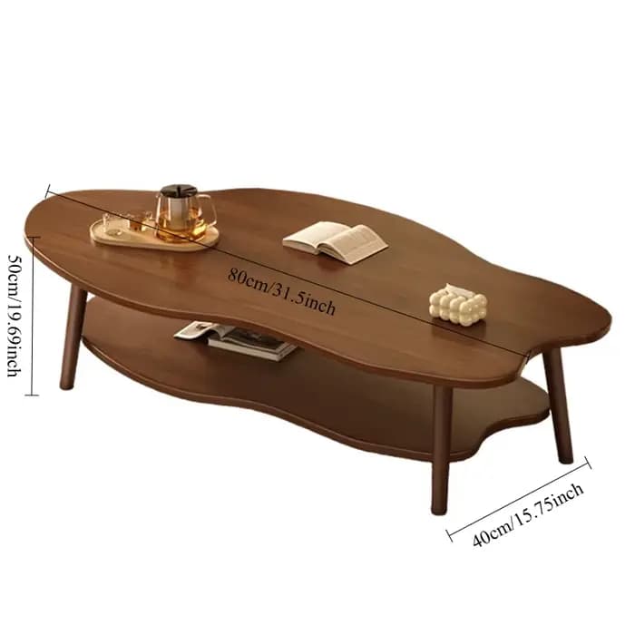 Table basse en bois en forme de nuage
