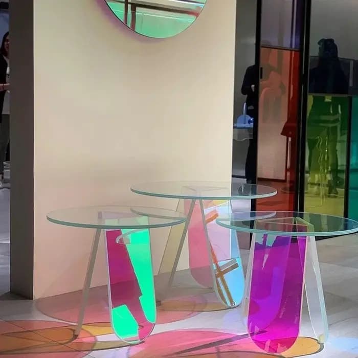 Table d'appoint de canapé en acrylique coloré